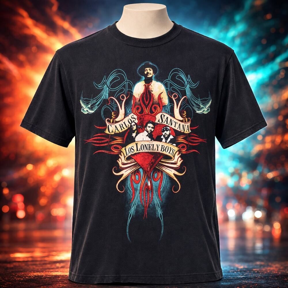 VTG Carlos Santana Los Lonely Boys 2005 Band Tour Tee XL